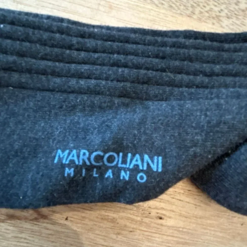 New MARCOLIANI Milano charcoal gray luxury cotton socks knee-high men's size 8 t